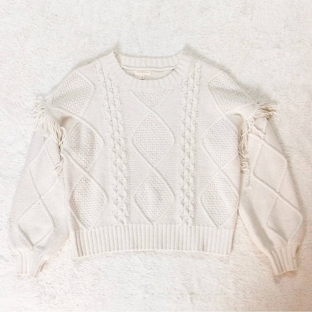 Promesa Textured Knit Cream Sweater